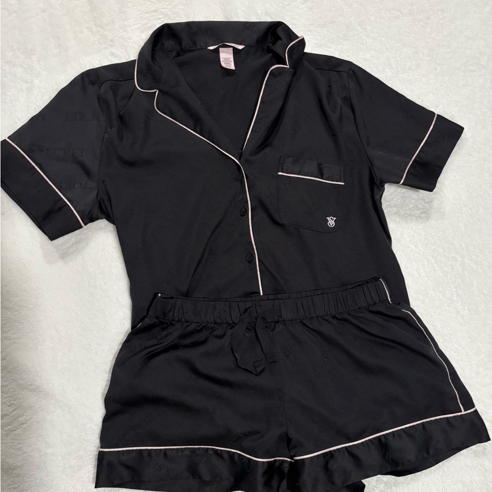Victoria's Secret satin Black Pajama Set